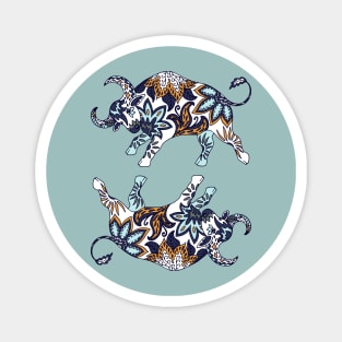 Paisley Oxen (Blue-Gray Palette) Magnet